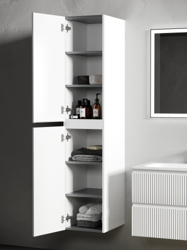 Шкаф-пенал Sancos SNOB R PSNR35W 35х35х165 подвесной цвет белый - фото 2